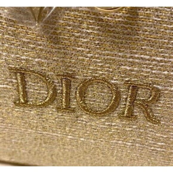 Dior 2024 Holiday Limited Edition Pouch Gold Logo Charms New Free Designer Sampl - Picture 4 of 7